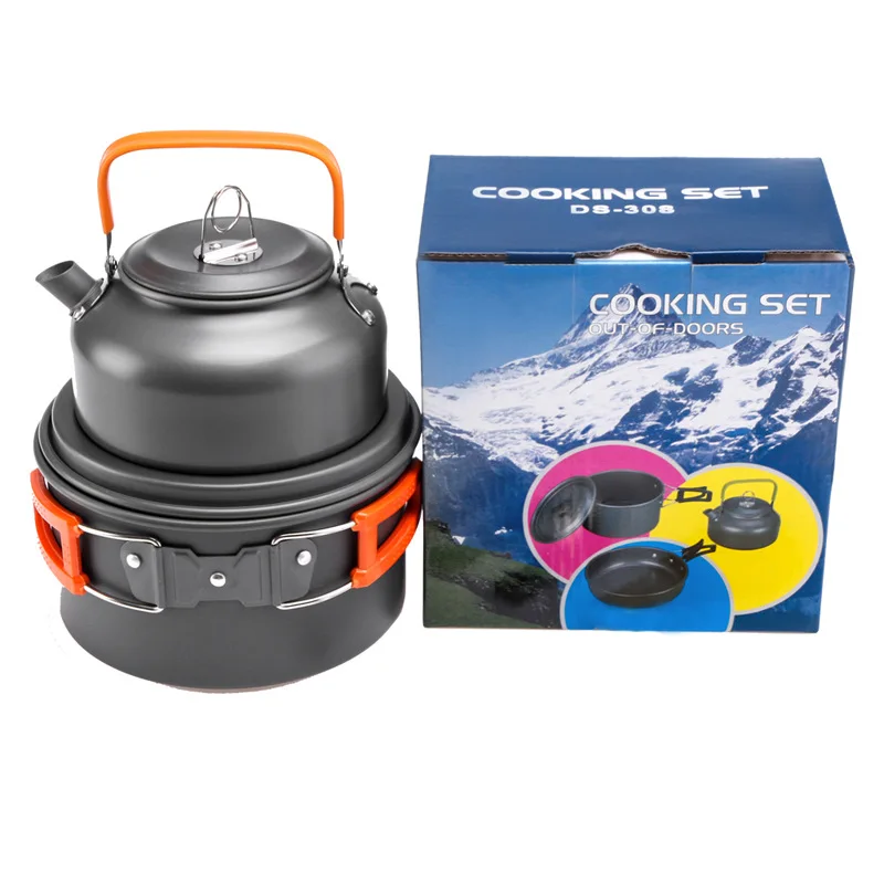Camping Cooking Kettle - Pot d'extérieur, bouilloire, Kit d'ustensiles de