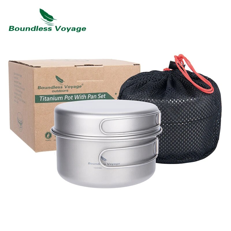 Camping Cooking Set 2 Person - Ensemble de casseroles en titane Voyage