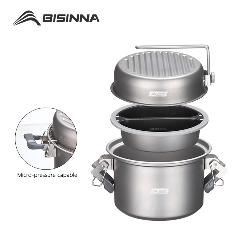 Camping Cooking Set 2 Person - BISINNA Micro-cuiseur à pression portable multifonctionnel