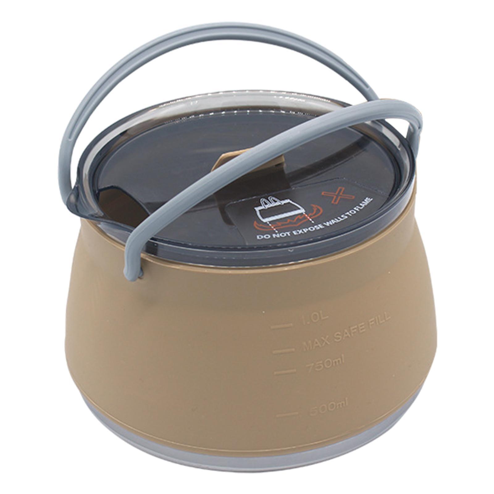 Camping Cooking Kettle - Casserole de camping pliable en silicone,
