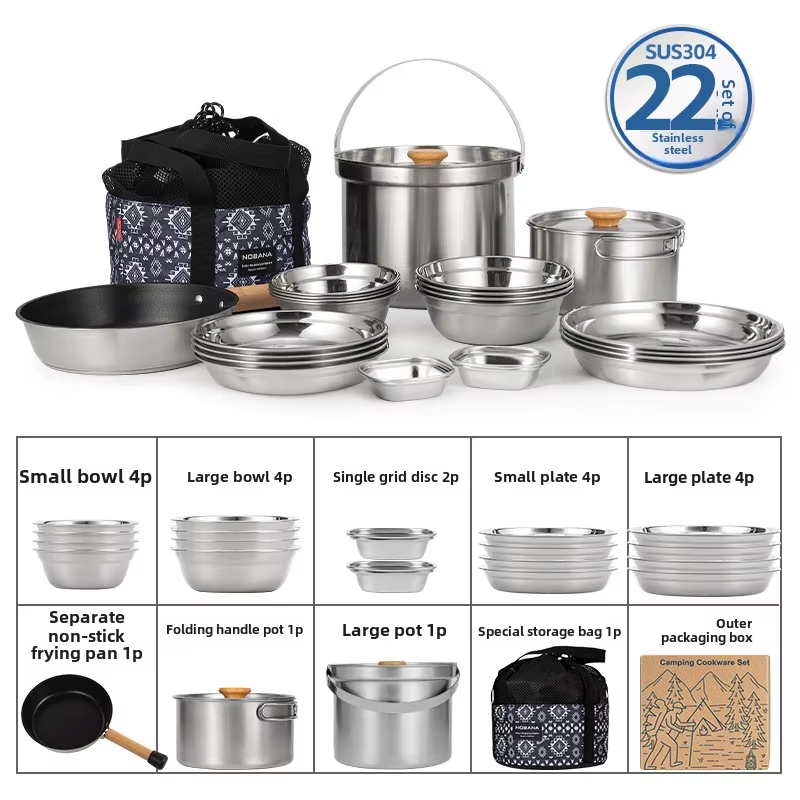 Camping Cooking Kettle - NOBANA plus récent ensemble de casseroles