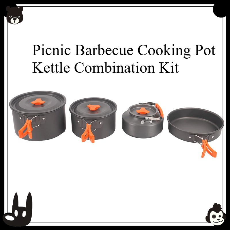 Camping Cooking Kettle - Ensemble de cuisine portable pour l'extérieur,