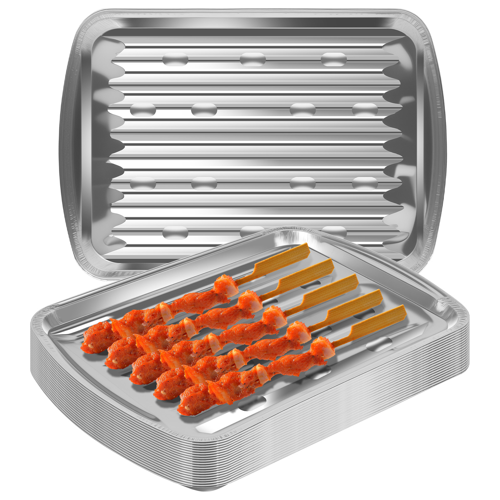 Camping Cooking Tools - Plateaux en papier d'aluminium, moules de