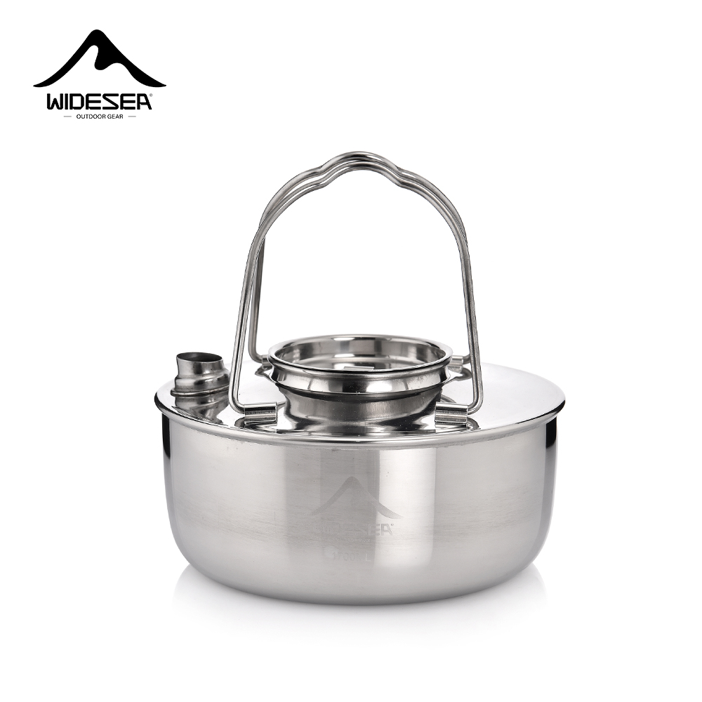 Camping Cooking Kettle - ESEA-Bouilloire portable en acier inoxydable SS304,