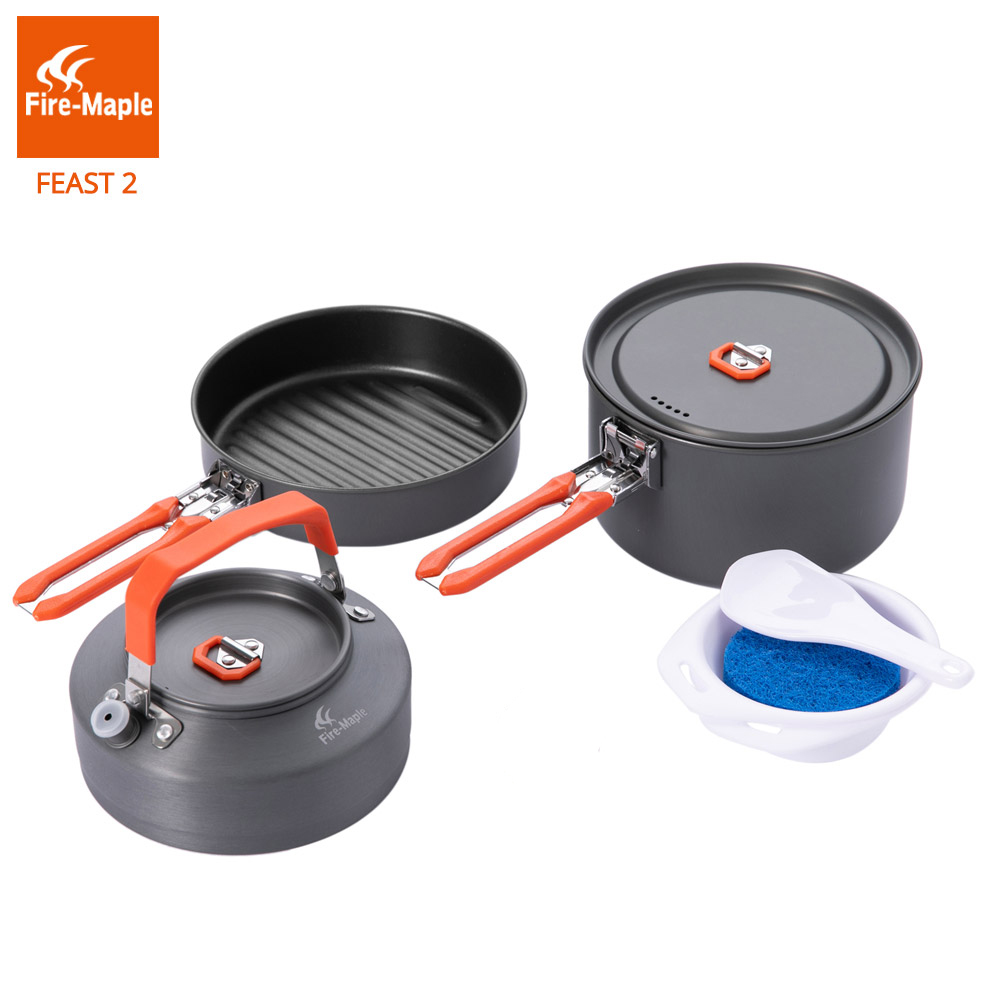 Camping Cooking Set 2 Person - Ensemble de casseroles de pique-nique en