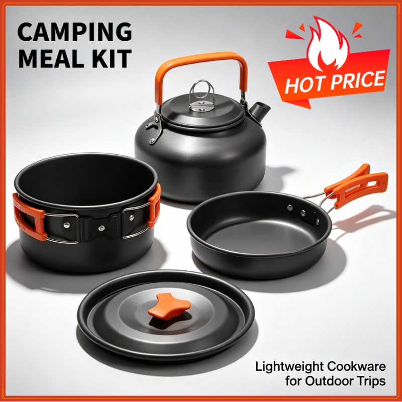 Camping Cooking Kettle - Ensemble de cuisine de camping, ustensiles