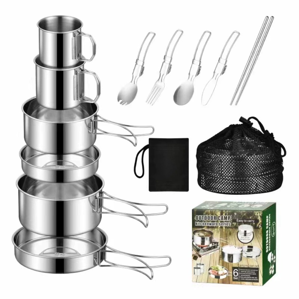12 pièces ensemble de cuisine  - Camping Cooking Pots And Pans Set avis et prix