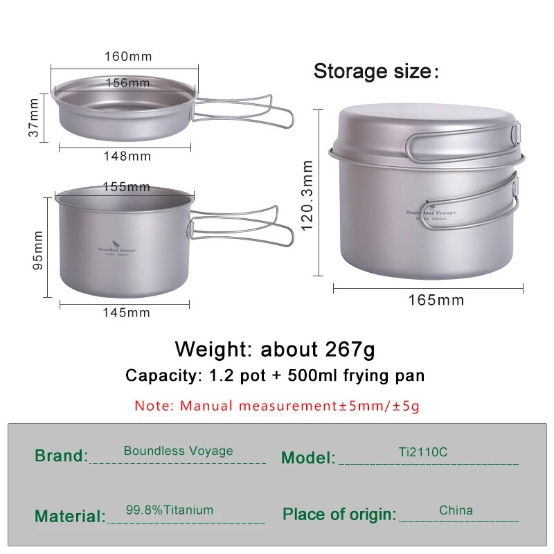 Ensemble de casseroles en tita - Camping Cooking Set 2 Person avis et prix