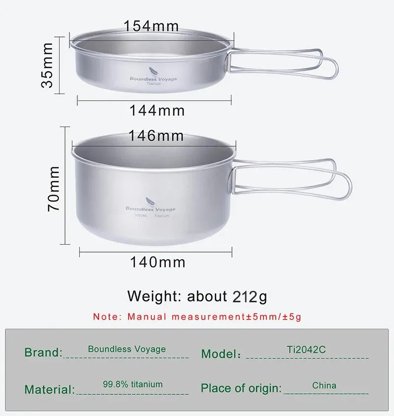 Ensemble de casseroles en tita - Camping Cooking Set 2 Person avis et prix
