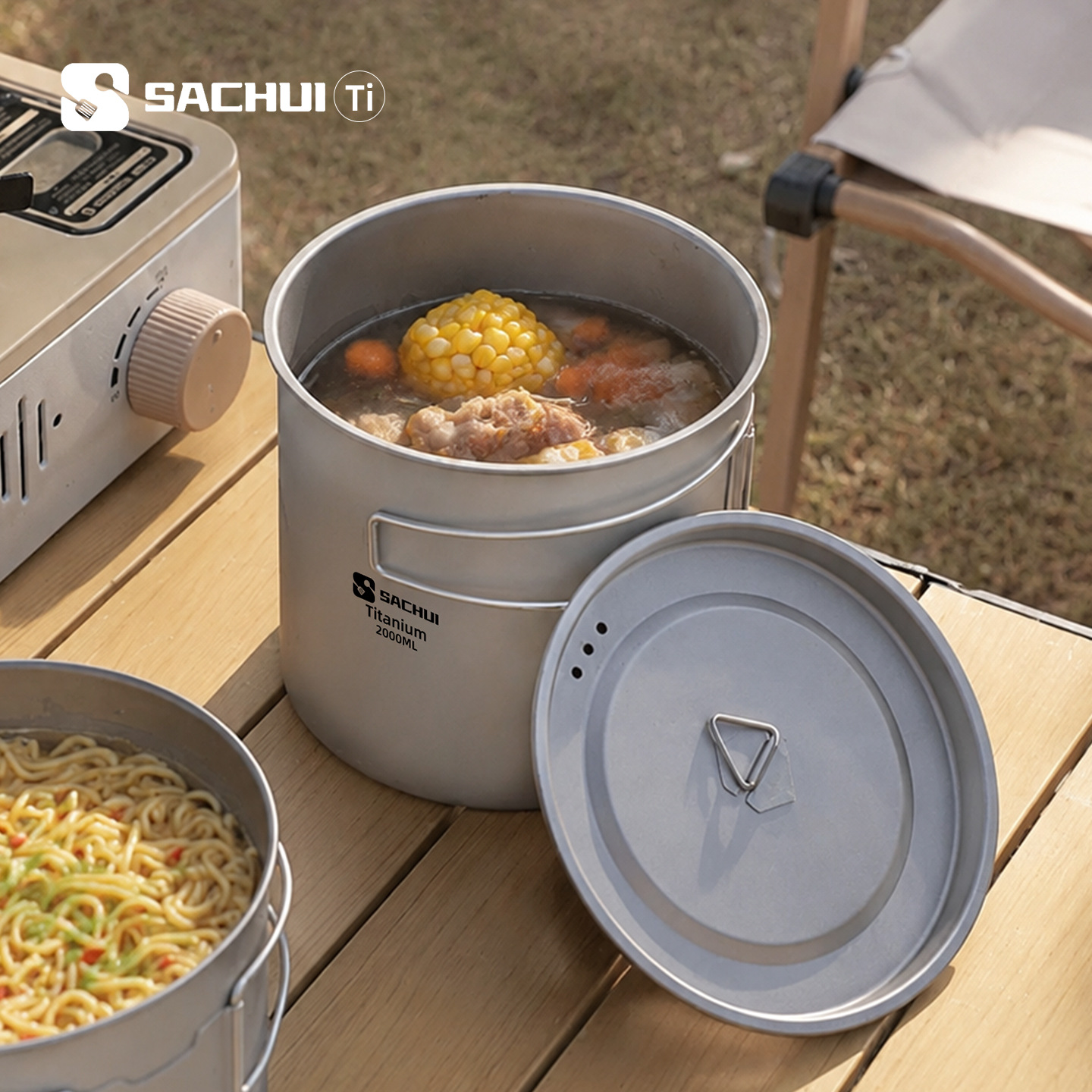 Pot portable ultraléger en tit - Camping Cooking Set 2 Person avis et prix