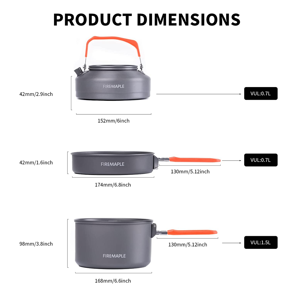 Ensemble de casseroles de piqu - Camping Cooking Set 2 Person avis et prix