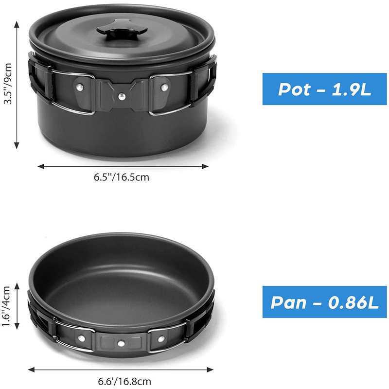 1 Ensemble de cuisine de campi - Camping Cooking Pots And Pans Set avis et prix
